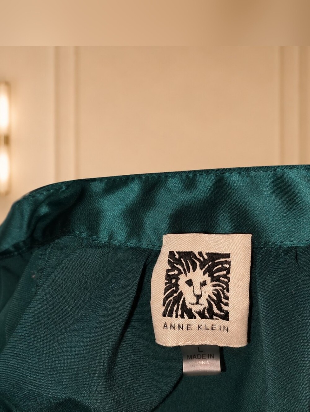 Anne Klein Teal Satin Tie-Front Blouse, NWOT - Picture 6 of 9